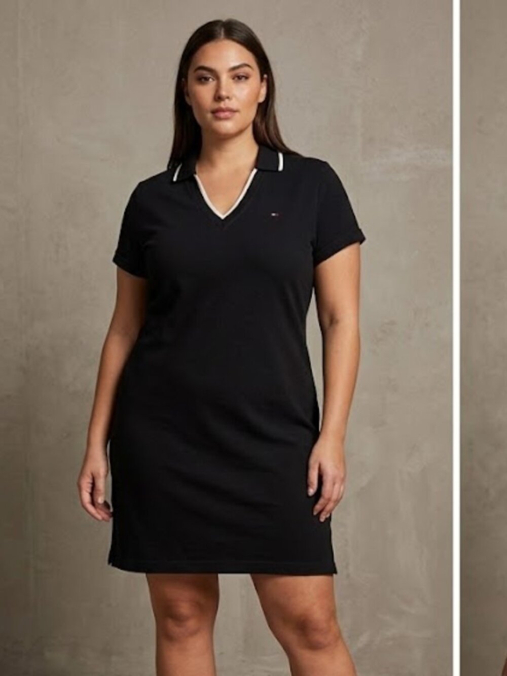 Tommy Hilfiger Womans Black Polo Short sleeved Tshirt Dress